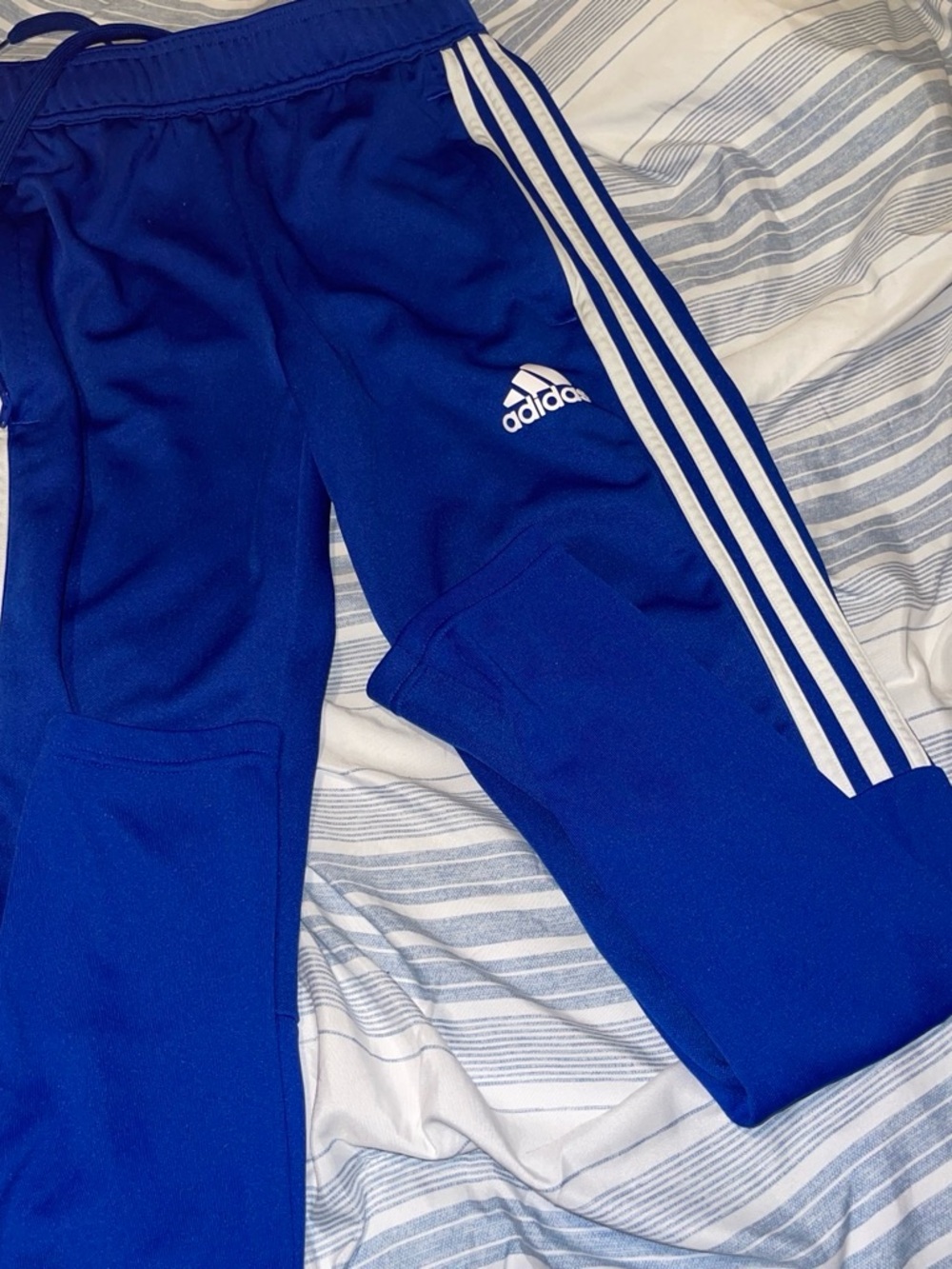 adidas Royal Blue Track Pants with White 3-Stripes